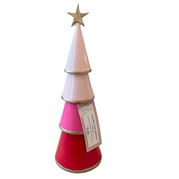CUPCAKES AND CASHMERE Pink Christmas Tree with Gold Star 2024 NEW